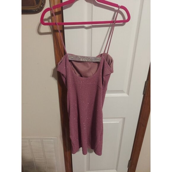 Windsor Sparkly Purple Short Dress Size Large Spaghetti Straps Homecoming Dress - Picture 7 of 10